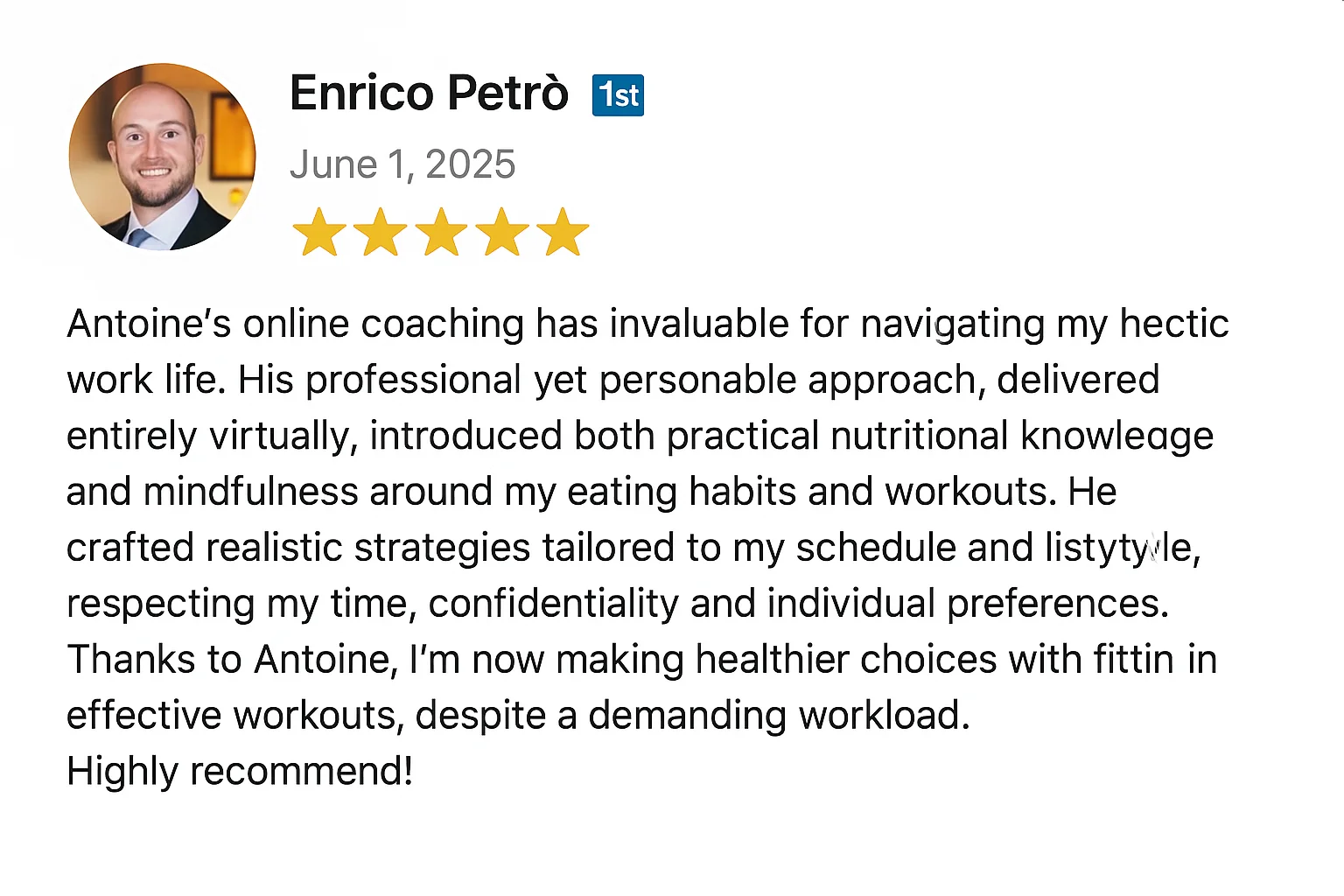 Enrico - Client Testimonial